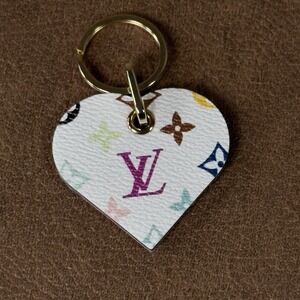 LG Heart Charl Multicolor Leather Pink Back Side Gold Hardware